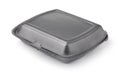 Closed gray styrofoam food container