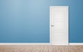 Closed door in the empty room Royalty Free Stock Photo