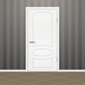 Closed door with handle at home  office realistic template  mockup. Apartment  house room interior Royalty Free Stock Photo