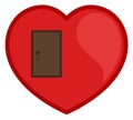 Closed Door Heart Vector