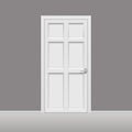 Closed door house room wall background interior design vector illustration