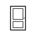 Closed door simple black icon on white Royalty Free Stock Photo