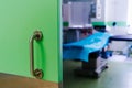 Closed doors in the operating room. Modern surgical clinic Royalty Free Stock Photo