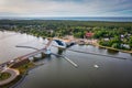 Closed drawbridge to Sobieszewo Island on the Martwa Wisla river. Poland