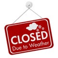 Closed due to weather sign