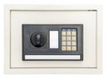 Closed electronic safe on white