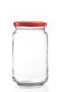 Closed empty glass jar isolated Royalty Free Stock Photo