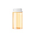 Closed and empty pill bottle isolated on the white background. Realistic vector illustration.