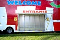 Closed entrance of a funfair