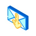 closed envelope downloada message isometric icon vector illustration
