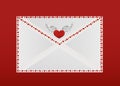 Closed envelope with hearts on the perimeter. Valentine`s Day.