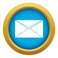 Closed envelope icon blue vector isolated Royalty Free Stock Photo