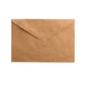 closed envelope made of craft paper on a white isolated background Royalty Free Stock Photo