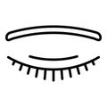Closed eye icon, outline style Royalty Free Stock Photo