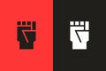 Closed fist flat glyph icon. Vector illustration symbolizing protests, riots, activism, black lives matter and fighting for