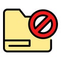 Closed folder interface icon color outline vector Royalty Free Stock Photo