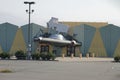 Closed Fry`s Electronics Store with Crashed UFO in Burbank, CA Royalty Free Stock Photo