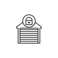 closed garage sign icon. Element of automation icon for mobile concept and web apps. Thin line closed garage sign icon can be used