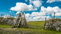 Closed Gate On Countryside Landscape