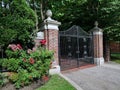 Gated home or mansion, with climbing rose bushes Royalty Free Stock Photo
