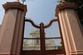 Closed gate of Immaculate Conception Cathedral in Puducherry, India Royalty Free Stock Photo