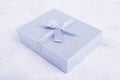 Closed gift box gray color Royalty Free Stock Photo