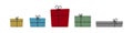 Closed gift boxes with ribbon and bow in flat doodle style Royalty Free Stock Photo