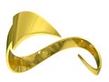 Closed gold arrow on white background