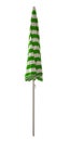 Beach umbrella closed - Green-white striped Royalty Free Stock Photo