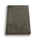 Closed grey velveteen notebook