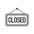 Closed Sign Outline Flat Icon on White