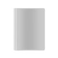 Closed hardcover book blank front top view, vector mockup