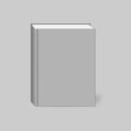 Closed hardcover book realistic vector mockup. Blank textbook cover mock-up