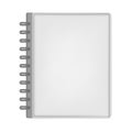 Closed hardcover leather disc bound notebook letter size, mock u