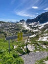 Closed hiking trail because of Danger near Lech, Austria