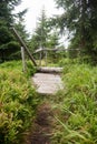 Closed hiking trail on Modry sloup in Sumava