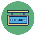 Closed, holidays banner Vector Icon which can easily edit