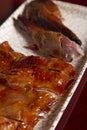 Closed image of Peking lacquered duck. Vertical image