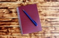 Closed inscription notebook is on the table Royalty Free Stock Photo