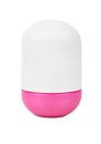 Closed light plastic deodorant jar with pink lid