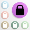 closed lock badge color set. Simple glyph, flat vector of web icons for ui and ux, website or mobile application Royalty Free Stock Photo