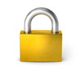 Closed lock. The padlock. isolated on white background. 3d render Royalty Free Stock Photo