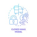 Closed Maas model blue gradient concept icon