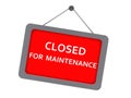 Closed for maintenance tag