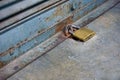 closed metal door with key lock Royalty Free Stock Photo