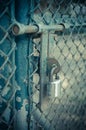 Closed metal lock door security protection padlock Royalty Free Stock Photo