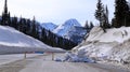closed mountain pass in the rockies avalanche warning