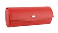 Closed new red leather eyeglasses case Royalty Free Stock Photo