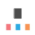 Closed notebook icon icon image. Vector illustration set