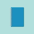 Closed notebook flat style icon. Vector illustration.